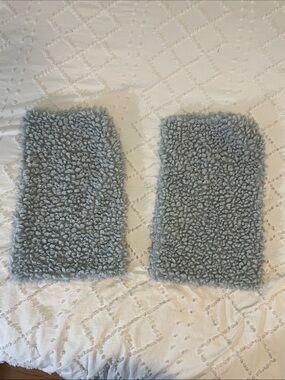 Pair of Cozy Light Blue Sherpa Throw Pillow Covers nwot